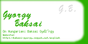 gyorgy baksai business card